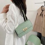 Retro Messenger Bag Solid Square Shoulder Bag for Ladies