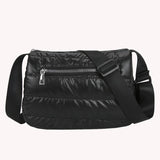 Retro Quilted Stripe Nylon Crossbody Bag Winter Handbag