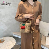 Ladies Cherry Woven Straw Bag Handbags Rattan Female Small Shoulder Bag