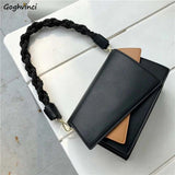 Panelled Shoulder Bag Vintage Envelope Cross-body PU Handbag