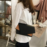 Panelled Shoulder Bag Vintage Envelope Cross-body PU Handbag