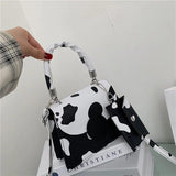 Women Small Square Bag Ladies Car Line Handbag Retro Cow Pattern Shoulder Bags