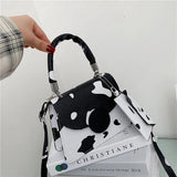 Women Small Square Bag Ladies Car Line Handbag Retro Cow Pattern Shoulder Bags