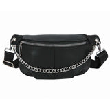 Addle Bag Women's Metal Chain Shoulder Purse Handbag Clutch Waist Bag