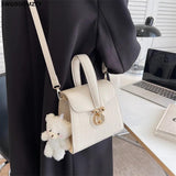 Leather Crossbody Bag for Women Square Handbag