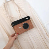 PU Leather Shoulder Bag Straw Camera Bag Girl Diagonal