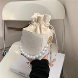 Vintage Summer Crossbody Bucket Bag Print Pattern Woman Bag Female Shoulder