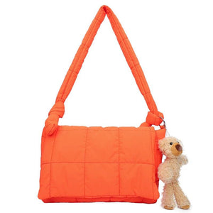 Lingge Padded Crossbody Bag Winter Women's Handbag Purse