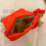 Lingge Padded Crossbody Bag Winter Women's Handbag Purse