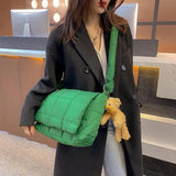 Lingge Padded Crossbody Bag Winter Women's Handbag Purse
