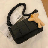 Lingge Padded Crossbody Bag Winter Women's Handbag Purse