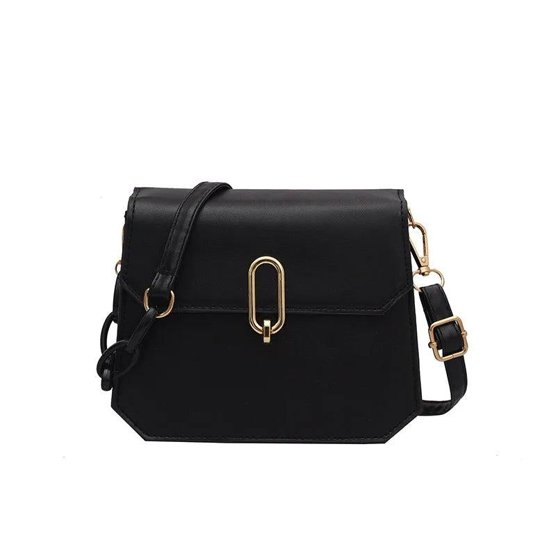 Woman Retro Shoulder Bag PU Leather Youth Ladies Small Square Bag Female Solid