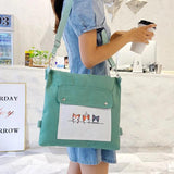 Canvas Crossbody Tote Bag for Women with Long Strap
