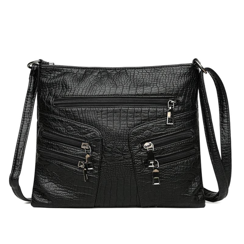 Vintage PU Leather Shoulder Crossbody Bag - Large Capacity Handbag