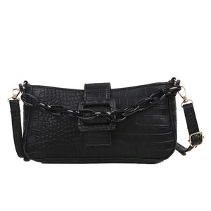Crocodile Pattern Women's Shoulder Messenger Bag Chain Bag