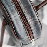 Circular Plaid Underarm Bag Ins Retro Style PU Leather Handbag