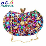 Crystal Floral Clutch Chain Evening Bag Diamond Wedding Shoulder Wallet Purse