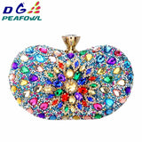 Crystal Floral Clutch Chain Evening Bag Diamond Wedding Shoulder Wallet Purse