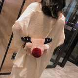 Winter Furry Reindeer Christmas Shoulder Bag Solid Square Bag