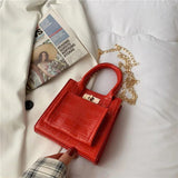 Crocodile Pattern Crossbody Handbag Retro Style Shoulder Bag for Ladies