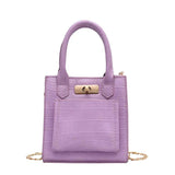 Crocodile Pattern Crossbody Handbag Retro Style Shoulder Bag for Ladies