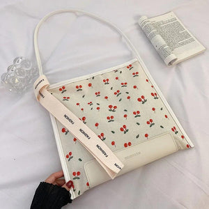 Colorful Cherry Fruit Shoulder Bag Tote for Women Lady