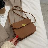 Solid Flap Bag Women PU Leather Crossbody Bags For Women