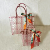 Girls Sweet Candy Clear Woven Bag Handbags Underarm Shopping Summer