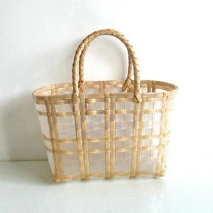 Girls Sweet Candy Clear Woven Bag Handbags Underarm Shopping Summer