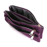 Summer Multilayer Canvas Zipper Sling Bag Solid Color Female Diagonal Package
