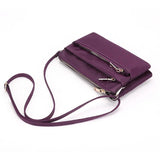 Summer Multilayer Canvas Zipper Sling Bag Solid Color Female Diagonal Package