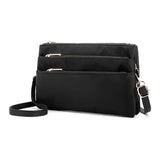 Summer Multilayer Canvas Zipper Sling Bag Solid Color Female Diagonal Package