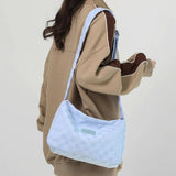 Plaid Shoulder Tote Bag Messenger Hand Bags Daily Travel Crossbody Bags