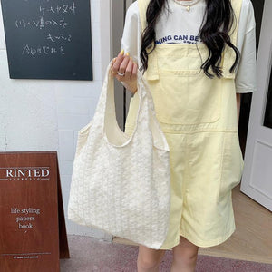 Canvas Shoulder Shopper Bag Women Large Student Bookbag Woman Tote Cotton