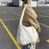 Quilted Crossbody Bag Large Capacity Shoulder Bag for Autumn Winter