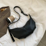 Vintage Soft Leather Crossbody Bags for Women with Chains Shoulder Strap
