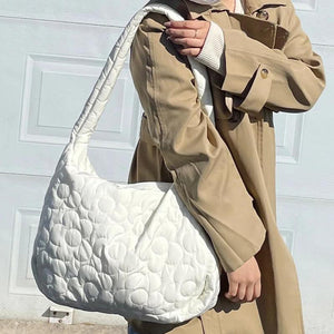 Quilted Floral Crossbody Bag Large Capacity Lady Tote Bag