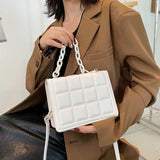 Plaid Shoulder Bag Handbag for Women Embossed Flap Crossbody Bag