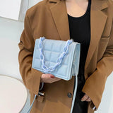 Plaid Shoulder Bag Handbag for Women Embossed Flap Crossbody Bag