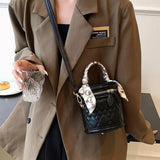 Vintage Bucket Messenger Bag Ladies Scarf Handle Handbag