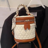 Vintage Bucket Messenger Bag Ladies Scarf Handle Handbag