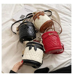 Vintage Bucket Messenger Bag Ladies Scarf Handle Handbag