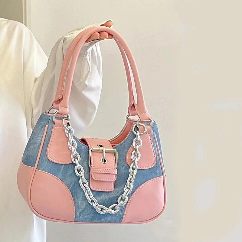 Vintage Chain Handbags Large Capacity Underarm Shoulder Bag