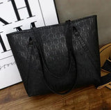 Women PU Leather Embossing Casual Tote Beach Bag Portable Shoulder Shopping Bag