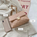Diamond Lattice Mini Shoulder Bag PU Leather Flap Crossbody Bag