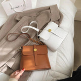 Small Bucket Bag Women PU Leather Shoulder Cross Body Bag