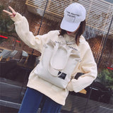 Solid Crossbody Tote Shoulder Bag for Women