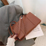 Woven Handbags Women Bales Tide Weave Hand Shoulder Lady Retro Solid Purse Small