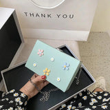 Shoulder Bag Women Flower Colorful Case Chain PU Ins Sweet Handbags Crossbody