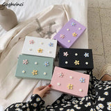 Shoulder Bag Women Flower Colorful Case Chain PU Ins Sweet Handbags Crossbody